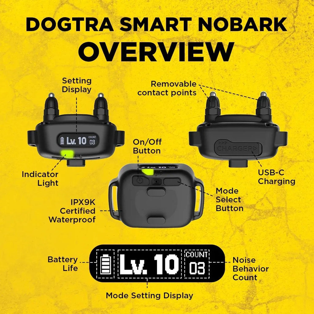 Dogtra Smart No Bark Anti-Barking Dog E-Collar UK Adaptor